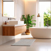 Tapete de baño Kurtis beige 40x60 cm con diseño rectangular